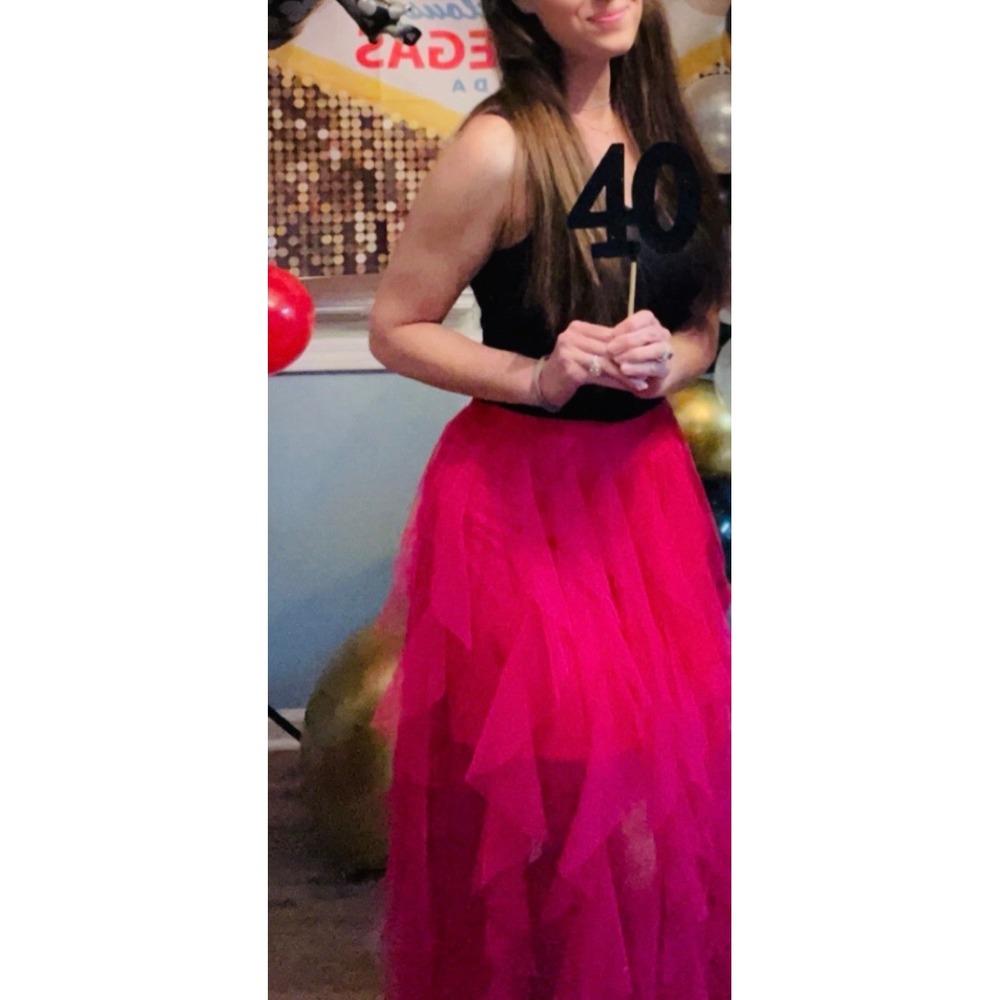 Sincerely Jules Hot Pink Ruffle Tulle Maxi Fairy Festival Skirt XL